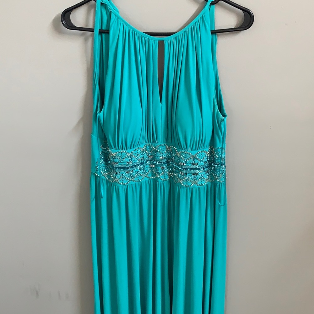 Beautiful teal formal maxi dress